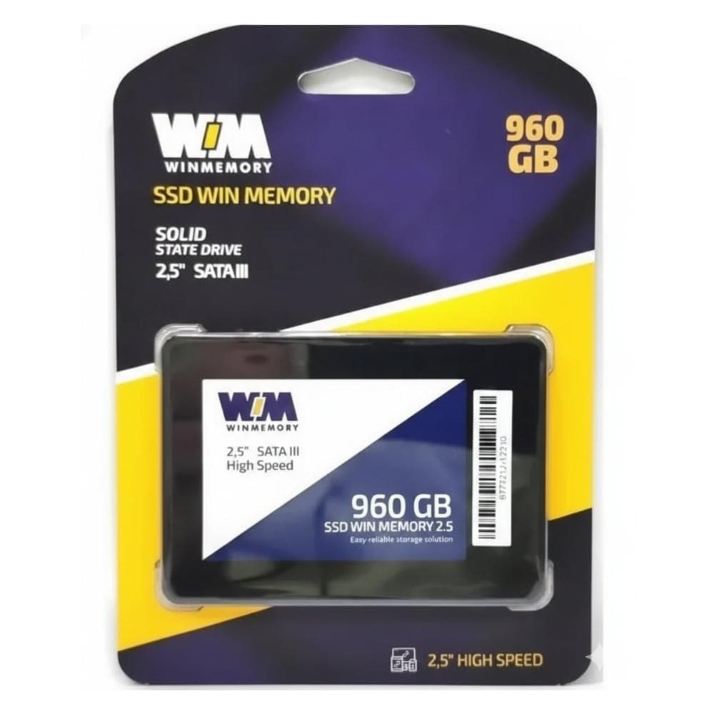 SSD 960GB Winmemory - SATA - Leitura 560MB/s - Gravação 540MB/s - SWR960G