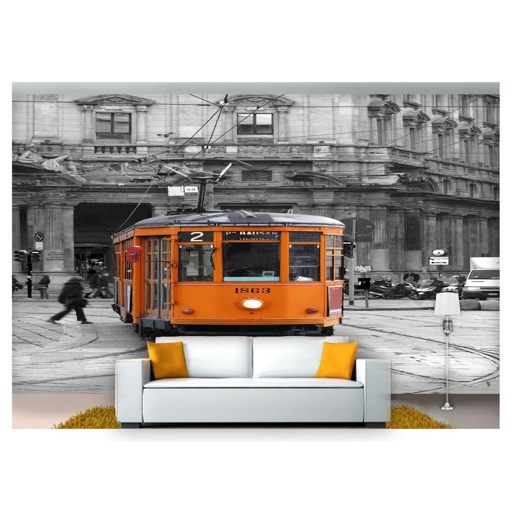 Papel De Parede Cidade Antiga Bondinho 3D Ncd149