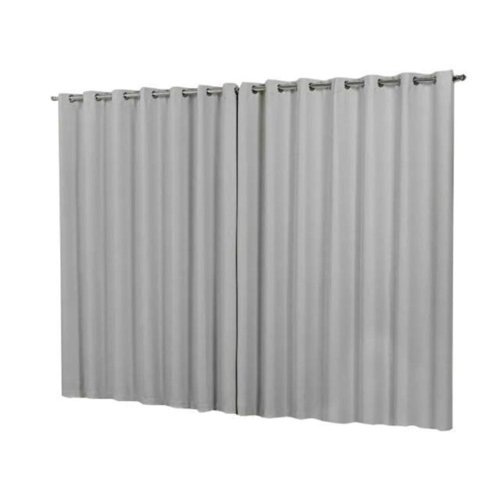 Cortina Blackout Ilhós Cromado Branco Gelo 6,00x2,80M