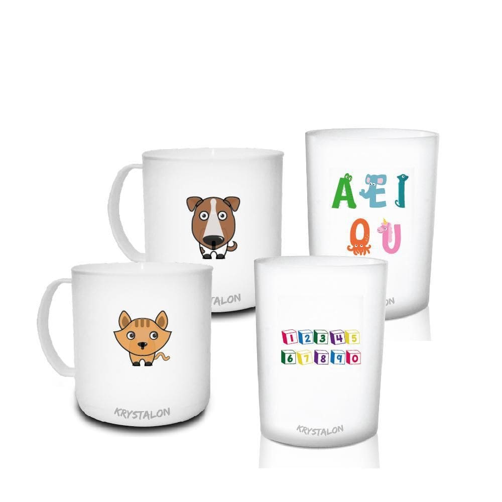 Kit 2 Canecas E 2 Copos Animais Para Dia Das Crianças