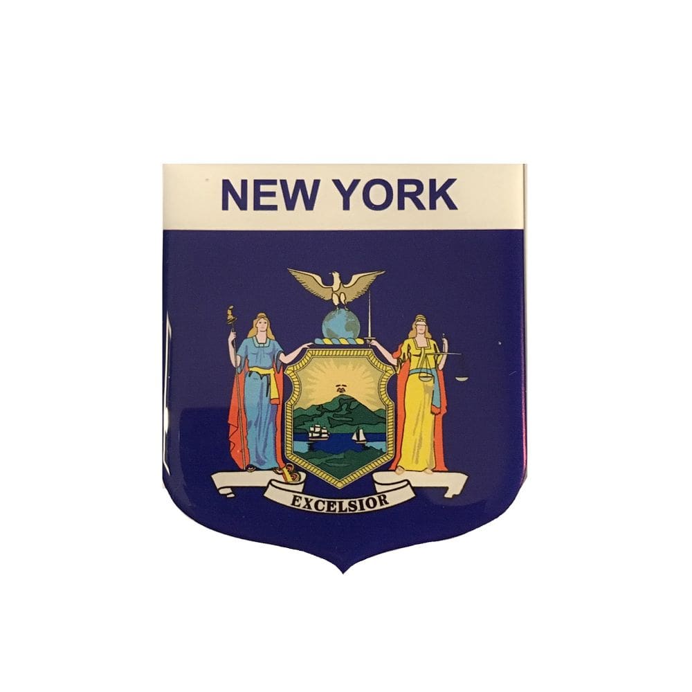 Adesivo Resinado Em Escudo Da Bandeira De Nova Iorque Estado