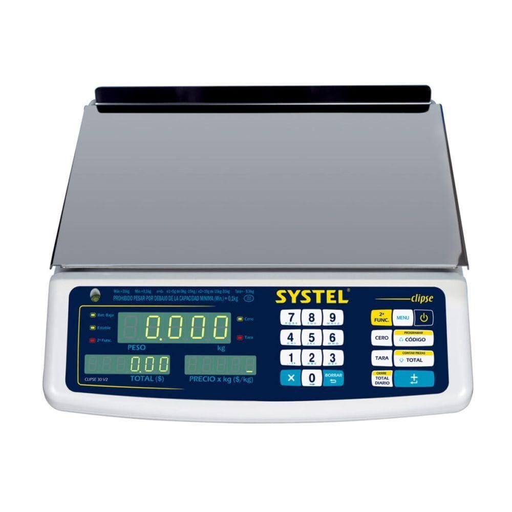 Balança Systel Clipse Branca 15kg - Bateria - Inmetro