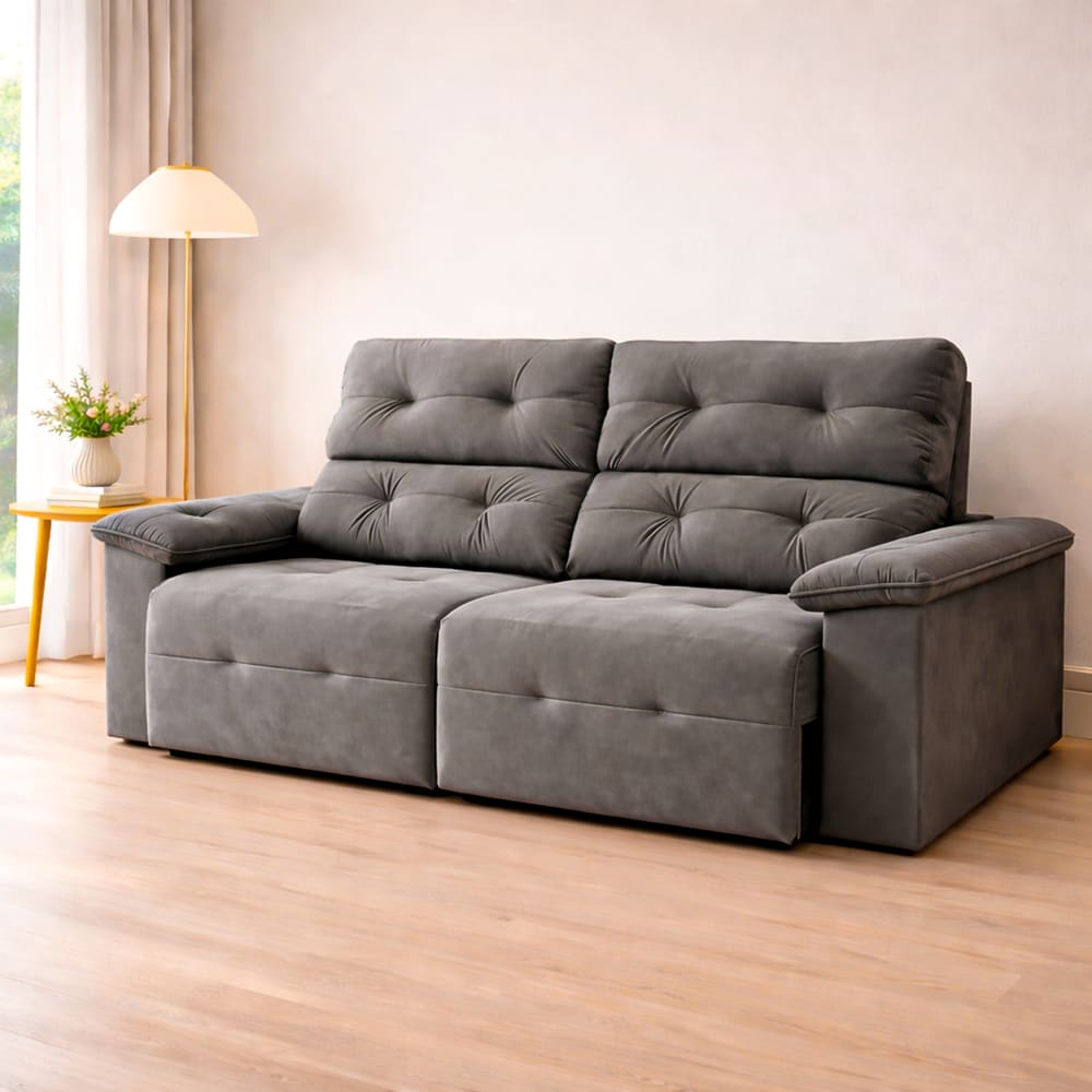 Sofá Bulgaria Retrátil e Reclinável 3 Lugares 1,90m