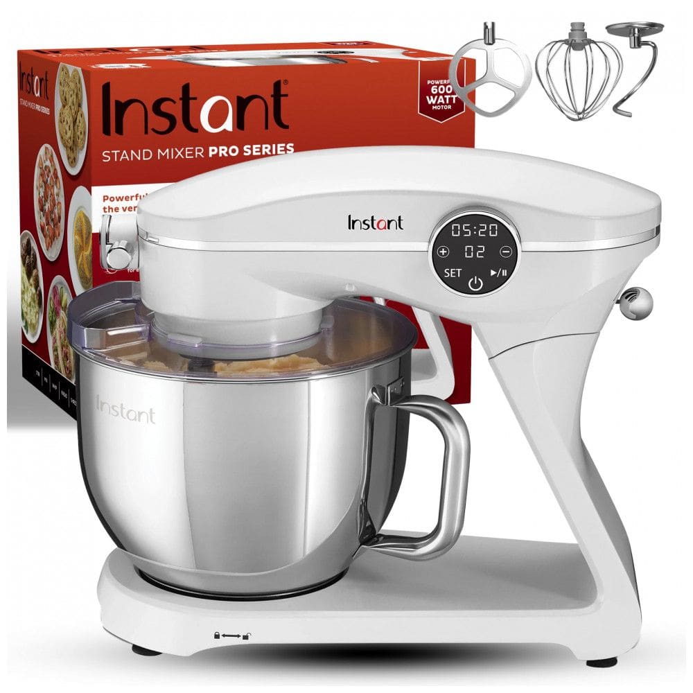 Batedeira Elétrica de Bancada 7 Litros com 10 Velocidades, Aço Inoxidável, 110V 600W, Instant Pot, Branca