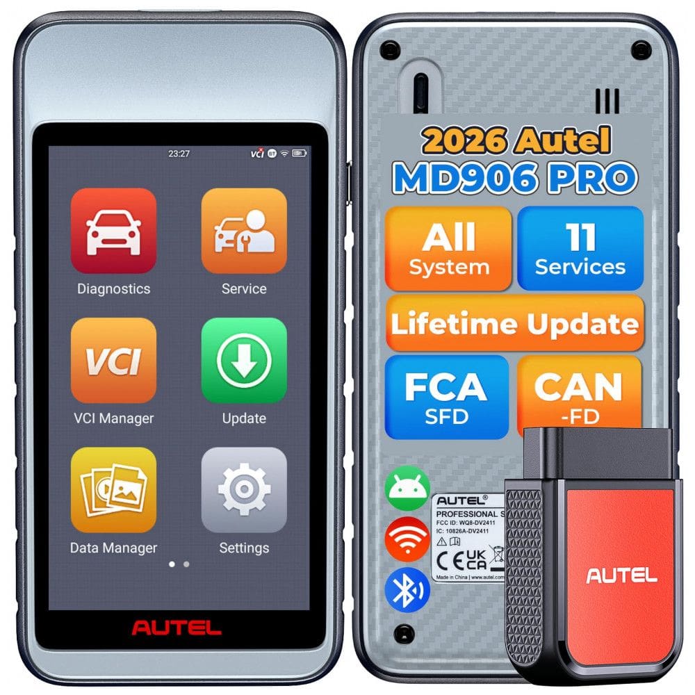 Scanner Automotivo MD802 Com Bolsa Cabo USB OBD2 OBD II Diagnóstico Completo, AUTEL MS609, Vermelho