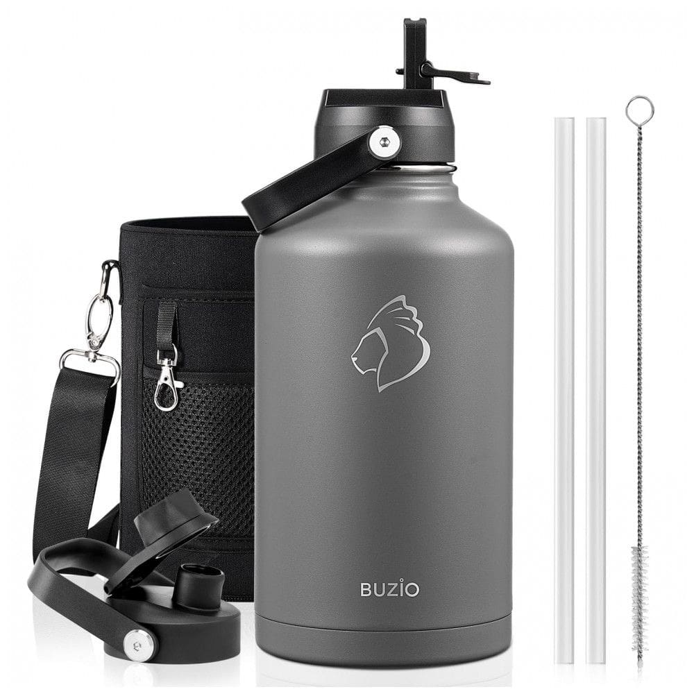 Garrafa Térmica 1900L Portátil com Isolamento a Vácuo, Aço Inoxidável, BUZIO, Cinza