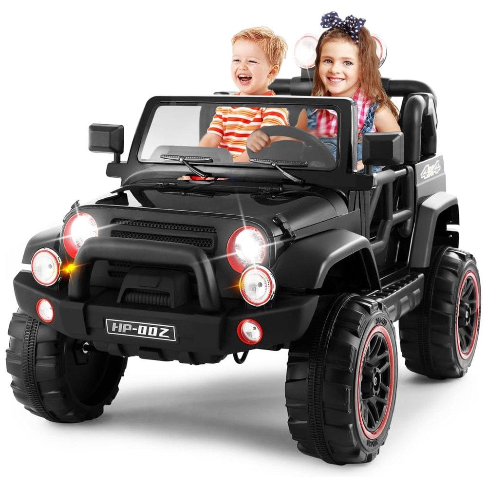 Fitness Club Carro, Carrinho Elétrico Infantil Off Road a Bateria 12V 2 Assentos com Suspensão de Mola, Branco