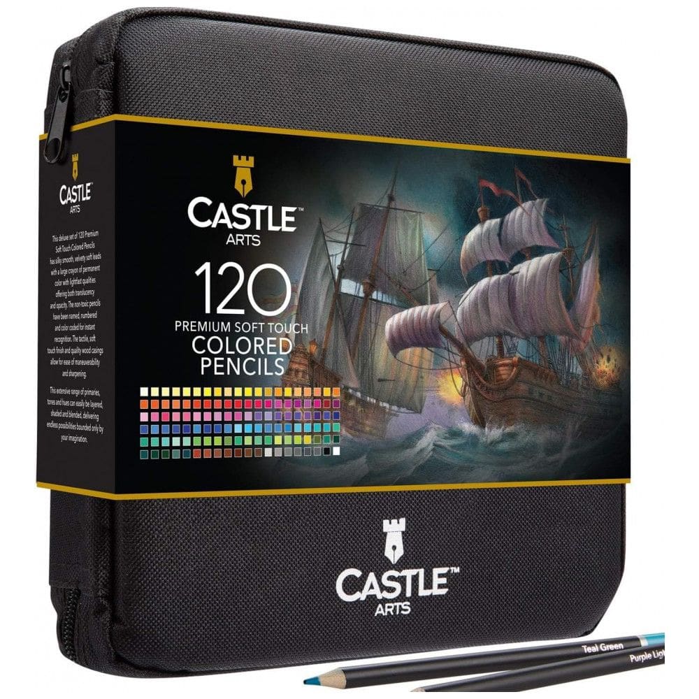 Kit Lápis de Cor Profissional em Bolsa 120 Peças, Castle Art Supplies