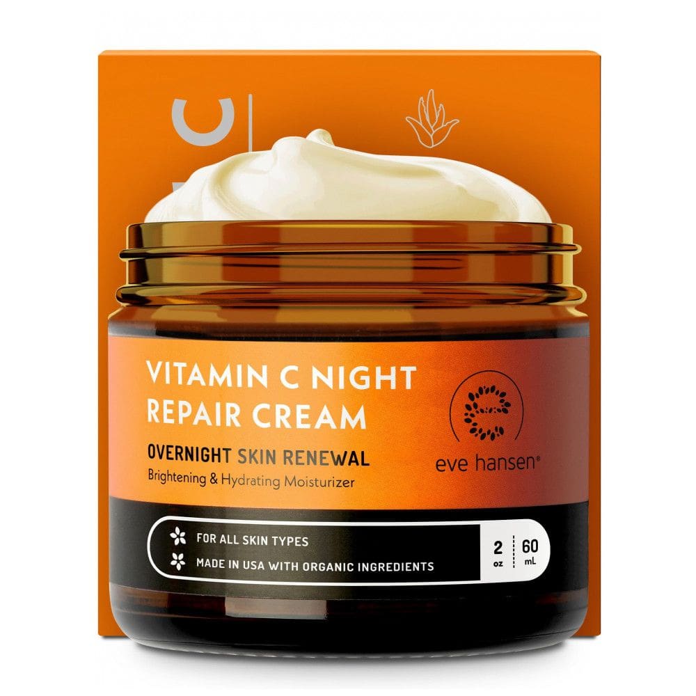 Creme Natural Anti Idade para Rosto e Pescoço com Vitamina C e Vitamina 60 mL, EVE HANSEN, Preto