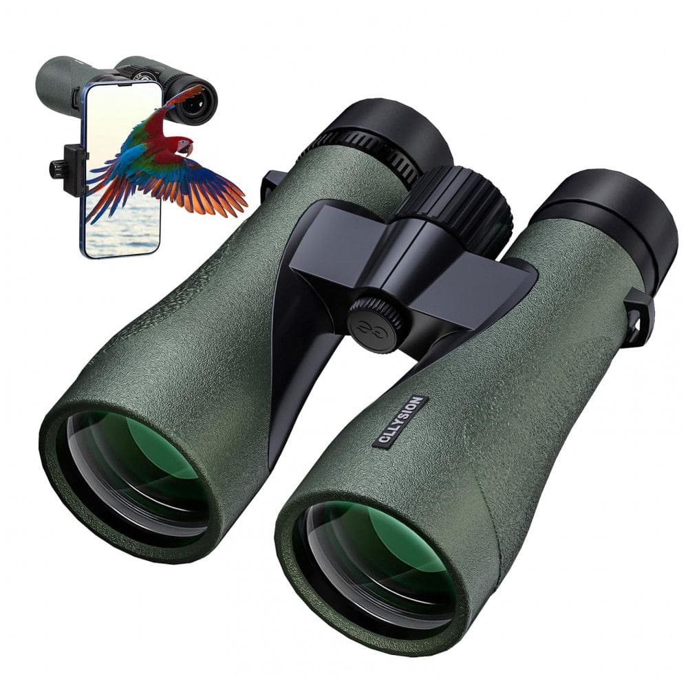 Binóculos 12x50 À prova d e Adaptador de Telefone, Visão 1000 Metros, Cor, GLLYSION GS B1, Verde