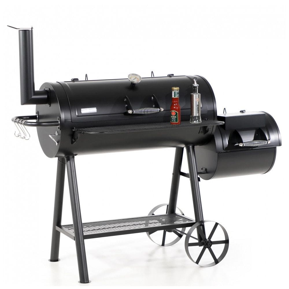 Churrasqueira e Defumador a Carvão com Rodas, Cor, CAPTIVA DESIGNS, Preto