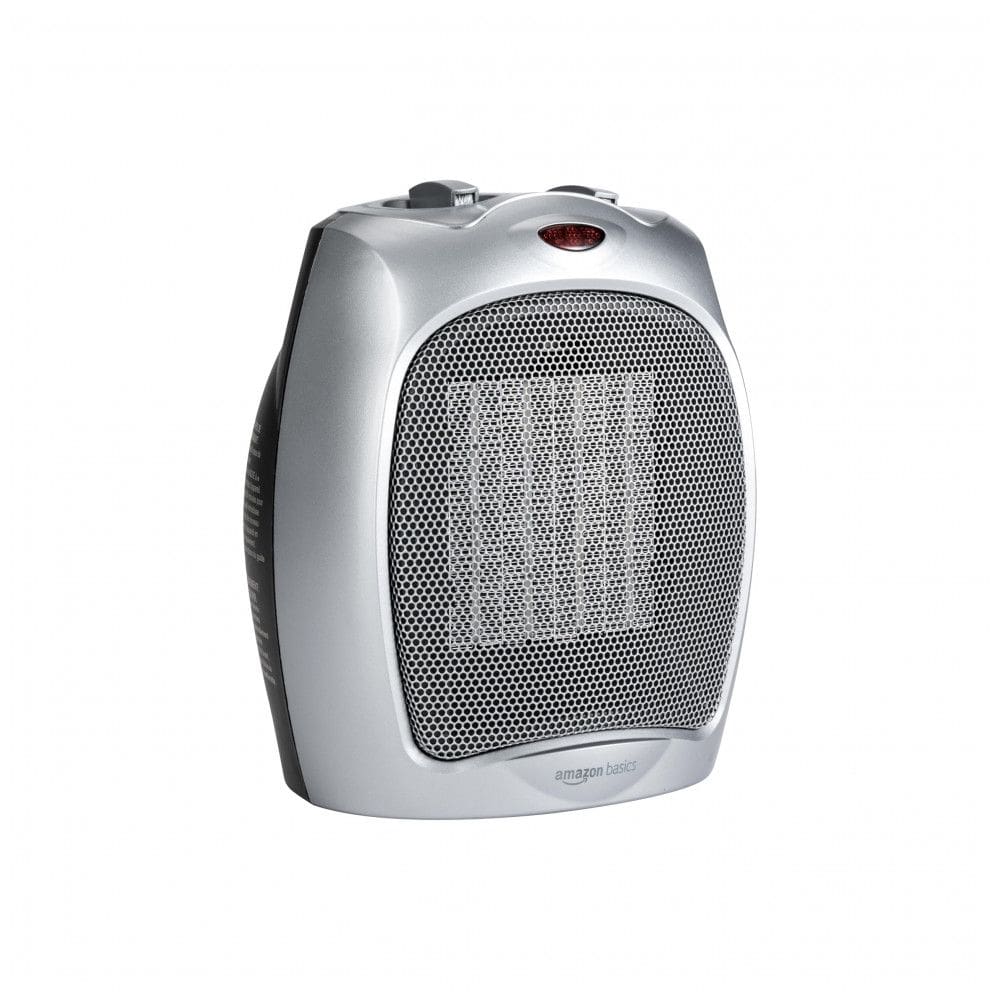 Aquecedor Elétrico Portátil de Cerâmica com termostato, 1500W 110V, Prata