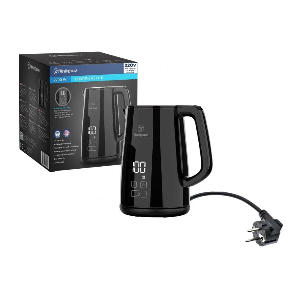 Chaleira Elétrica 0,8 L com Temperatura Variável, 220V 1000W, Westinghouse, Preta