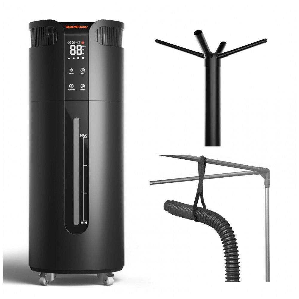 Umidificador Ultrassônico 16L com Controle de Umidade, Temporizador, Mangueiras de 2 Canais e Enchimento Superior, 110V 90W, Spider Farmer