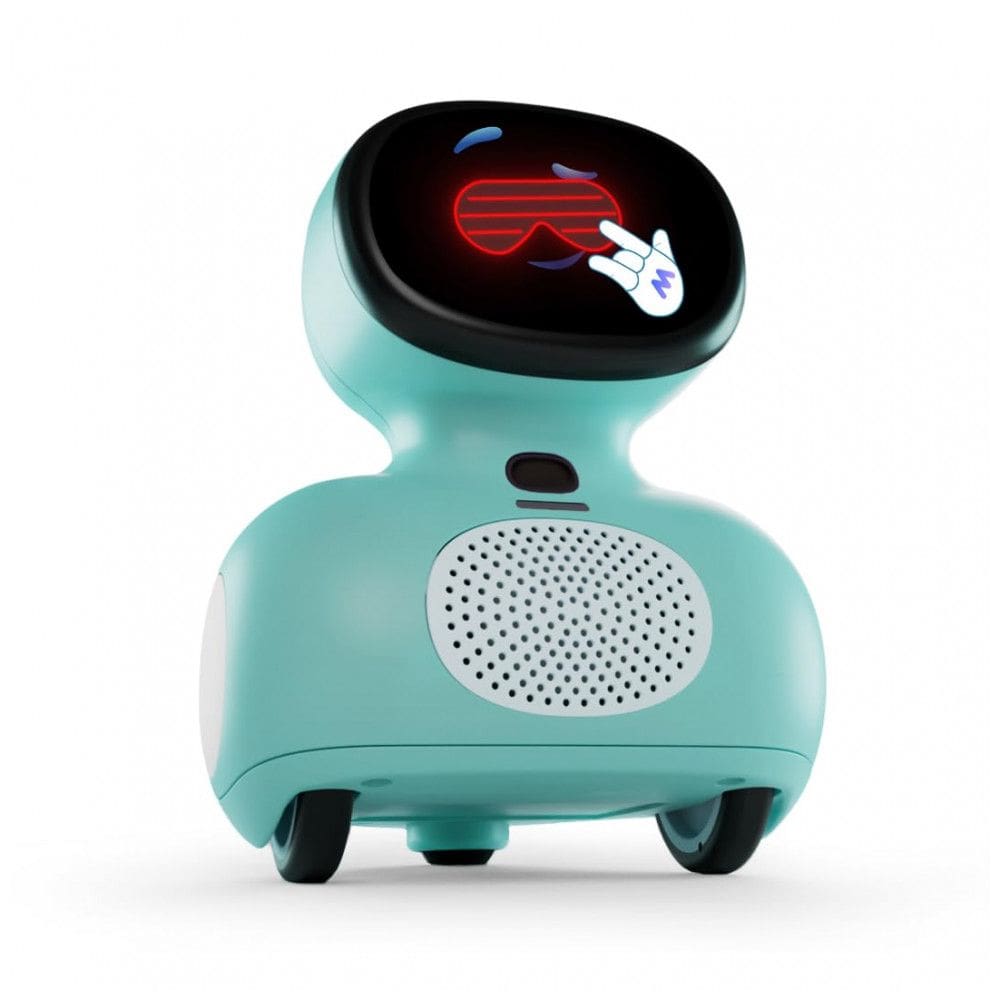 Robô Educacional Miko Mini Azul com IA de Voz, Atividades STEAM, Histórias, Jogos e Dança, Tela Integrada, 110V