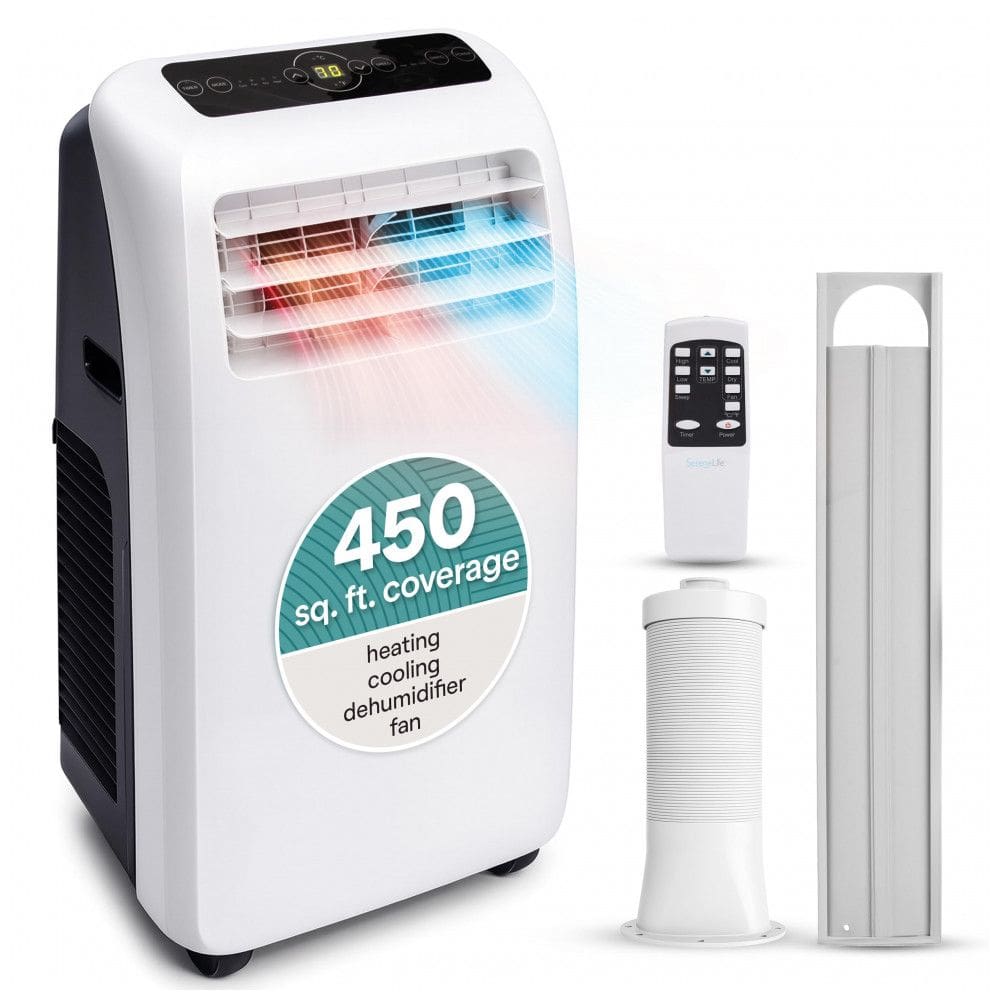 Ar-condicionado Portátil SereneLife 10.000 BTU com Desumidificador Integrado e Aquecimento Branco