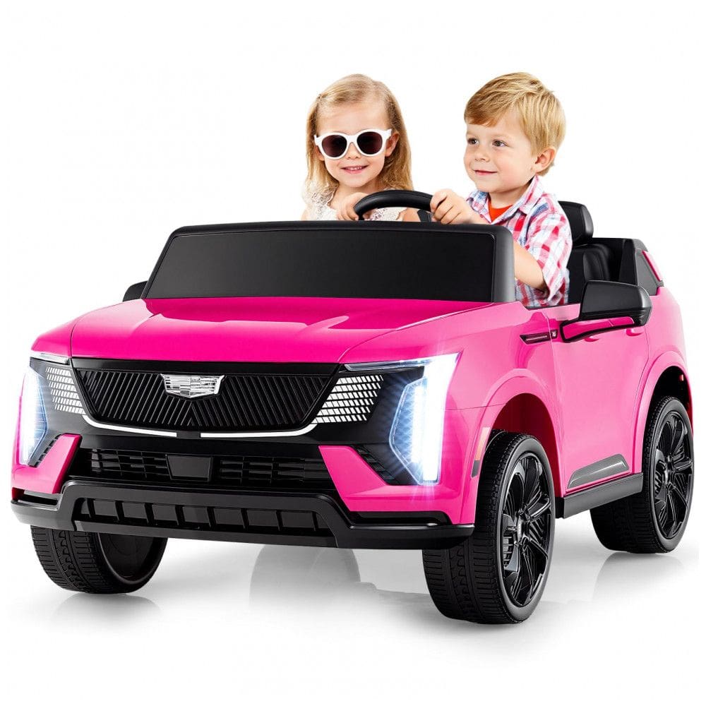 Carro Elétrico Infantil Licenciado Costzon Cadillac 24V 2 Lugares, Controle Remoto, Suspensão 4 Rodas, Música, Luzes LED, Rosa