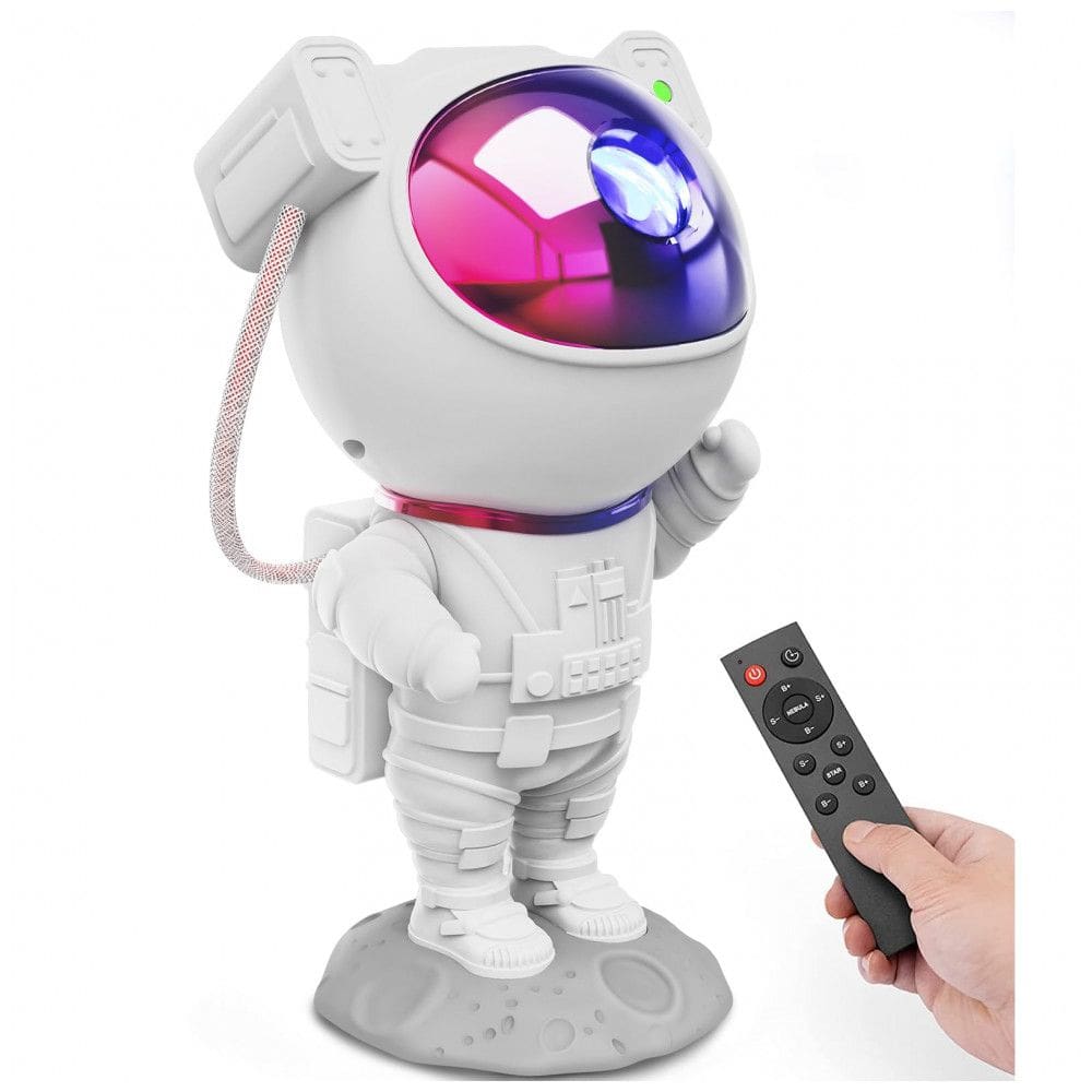 Projetor de Galáxia Astronauta Colorido Edição Especial Limitada Mooyran Estrela para Quarto, Luminária de Teto Estrelada com Temporizador