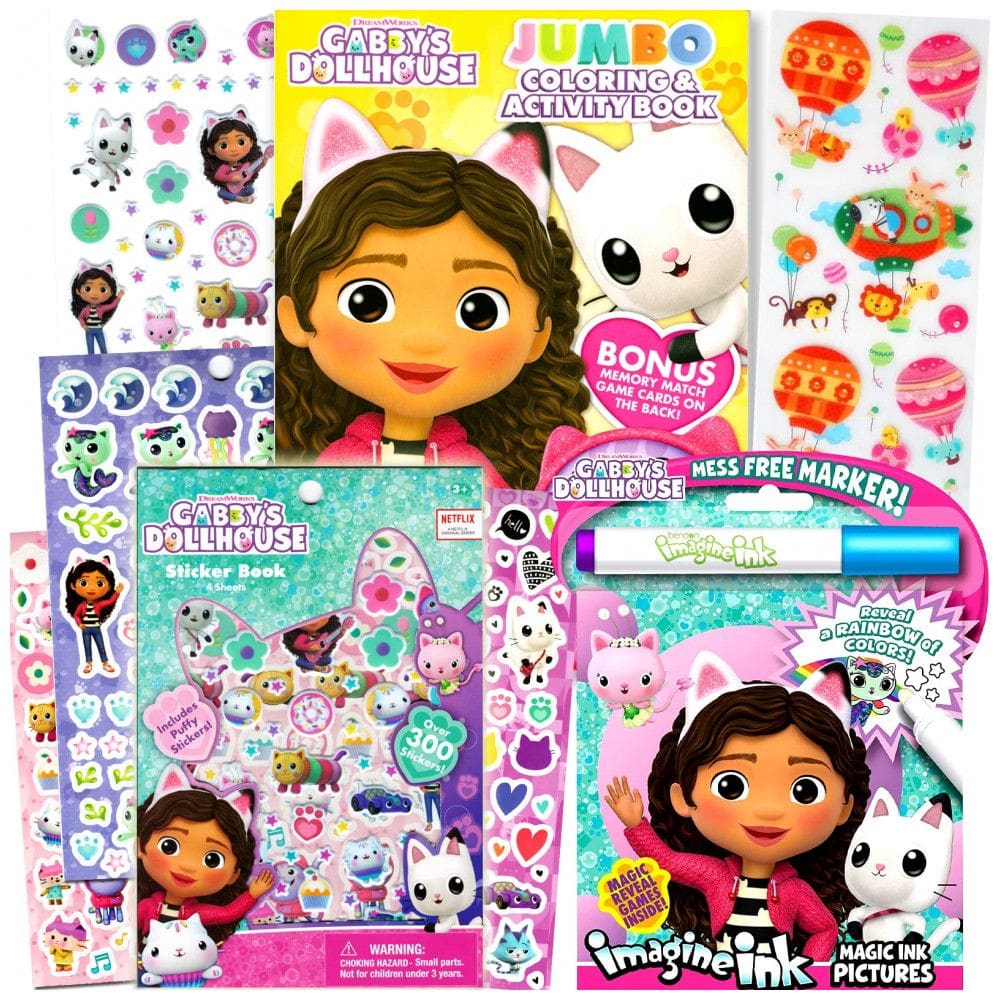 Conjunto de Livros de Colorir da Casa de Bonecas da Gabby para Meninas com Livro de Atividades de Colorir,Bendon