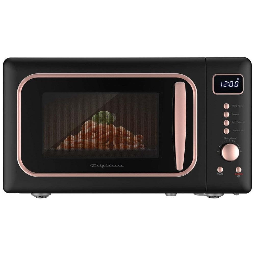 Forno Micro-ondas Retrô de Bancada 20L Frigidaire Preto e Rosé 900W 5 Níveis Timer Digital EMW788ROSEBLK 110V