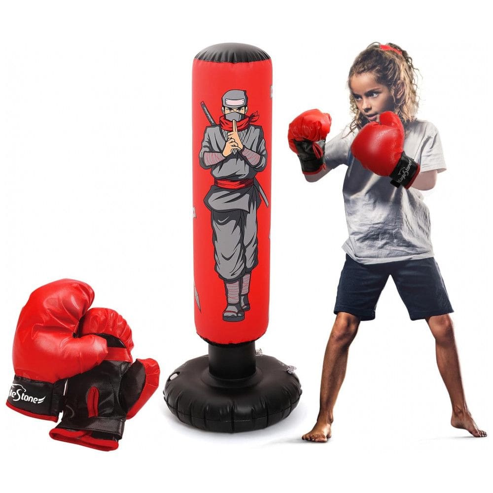 EagleStone Saco de Pancadas Inflável para Crianças 120cm com Luvas de Boxe - Treinamento e Diversão
