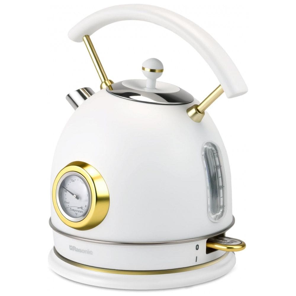 Chaleira Elétrica Rasonic Retrô 1,8L Aço Inox - 1500W, Silenciosa, Termômetro, Desligamento Automático