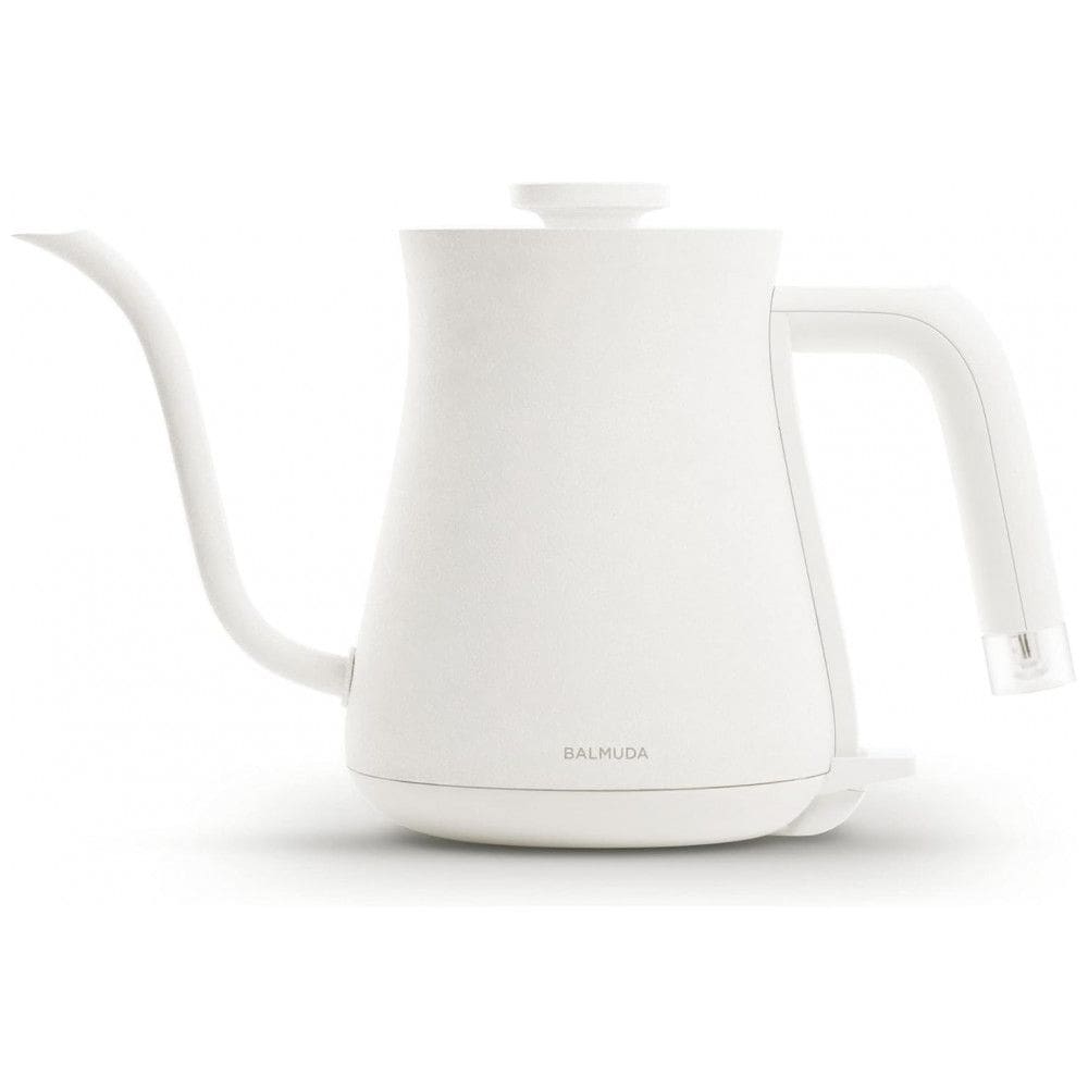BALMUDA The Kettle - Chaleira Elétrica Leve de Aço Inoxidável 0,6L com Indicador Neon - Ideal para Chá e Café - Versão EUA Branca