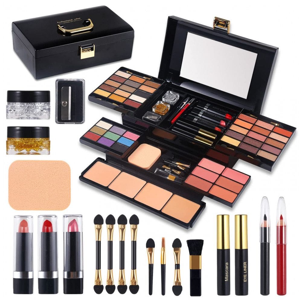Kit de Maquiagem Profissional Completo MORNECA com Espelho 58 Cores Tudo em Um Sombra Blush Pó Batom Eyeliner Máscara para Mulheres