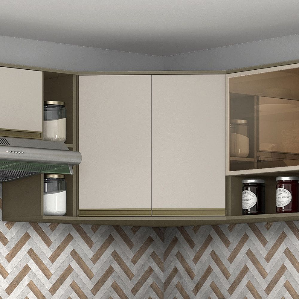 Armario de Cozinha Canto Obliquo 02 Portas Evelin Henn