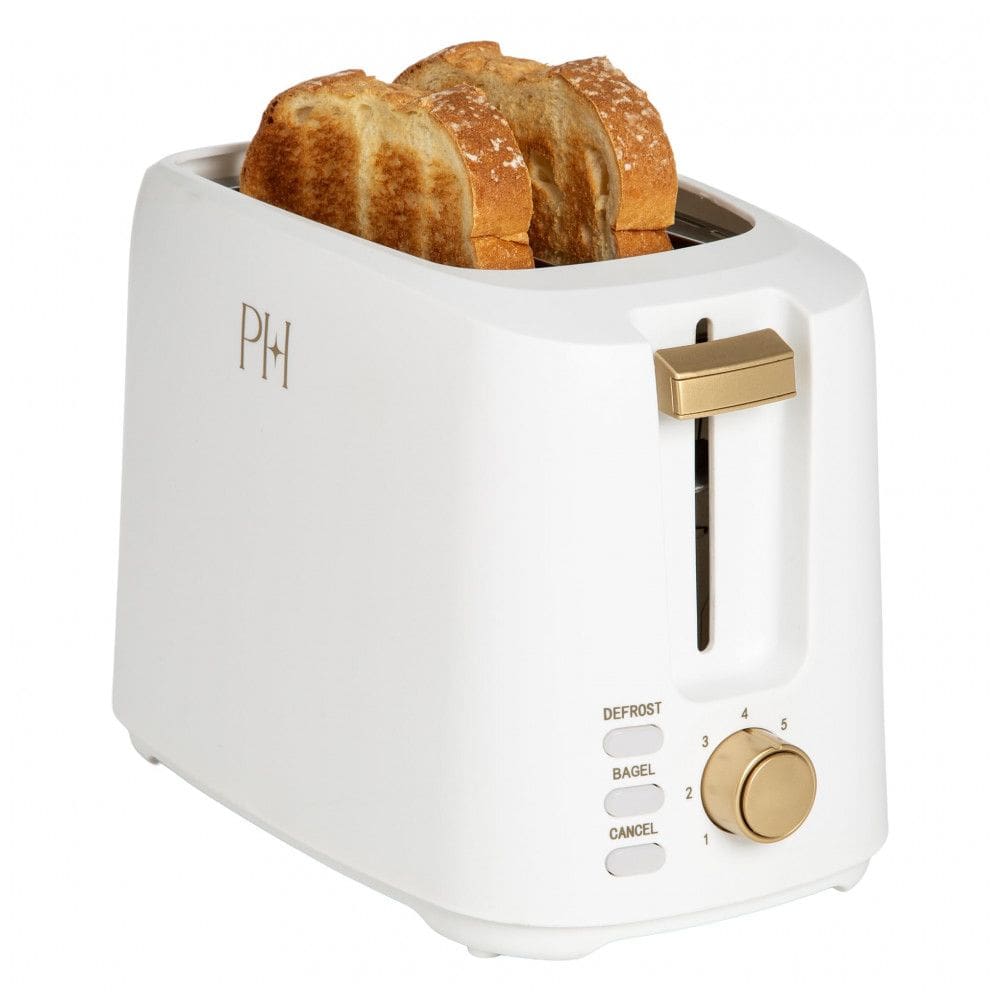Torradeira 2 Fatias Paris Hilton Branca 7 Níveis Largura Extra Funções Bagel e Descongelar 1700W 110V