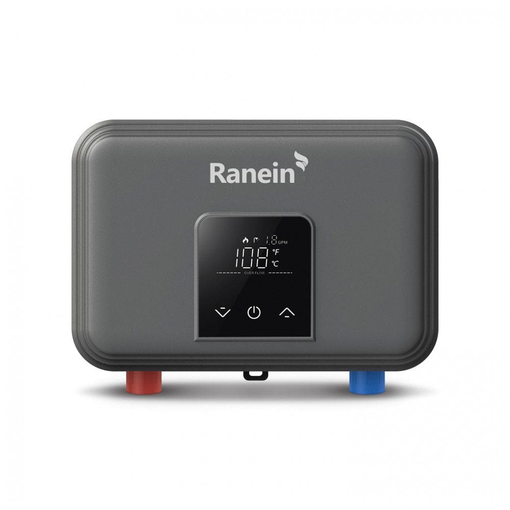 Aquecedor de Água Elétrico Tankless Ranein RE45K-120 Cinza, 4.5 kW, 110V, Design Compacto Sob Pia