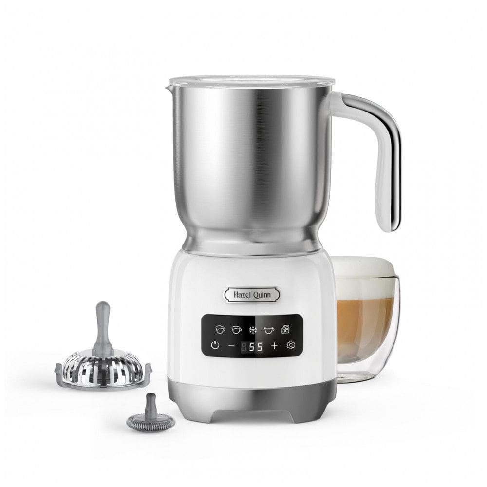 Espumador de Leite Hazel Quinn Branco Pérola 400mL Inox 5 em 1 Aquecer e Espumar 550W 110V