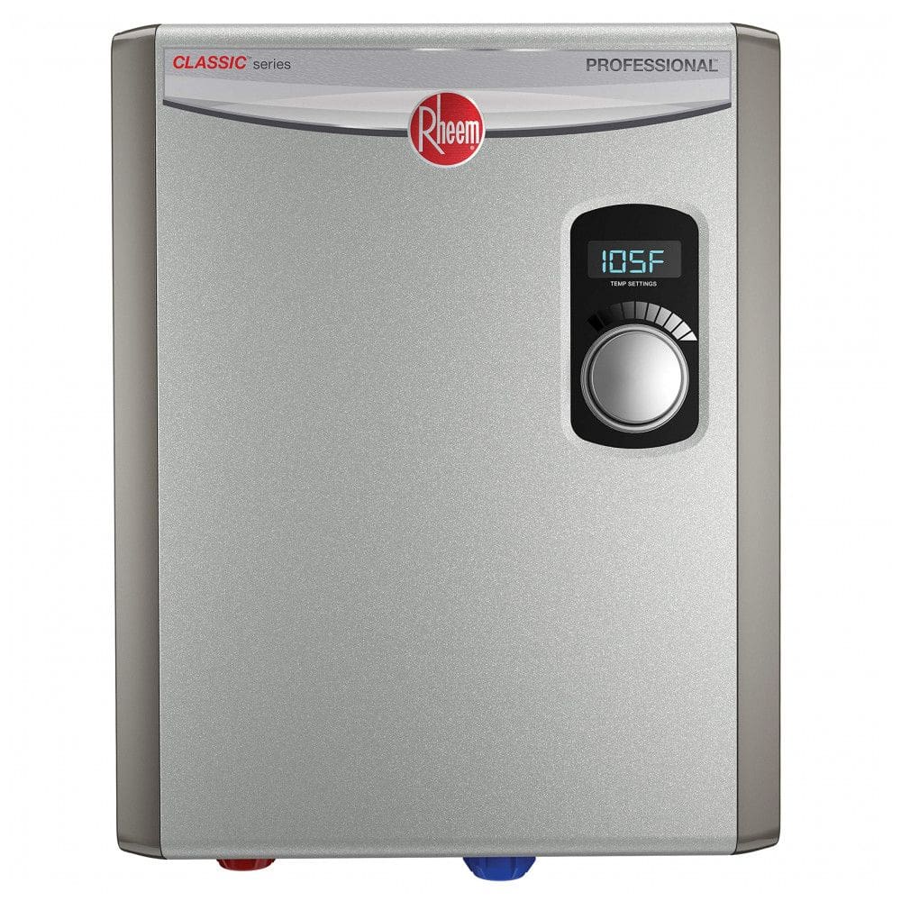 Aquecedor de Água Elétrico Tanque Zero Rheem RTEX-18, 18kW 240V, Cinza, Modulação Automática e Vazão 16,7 L/min