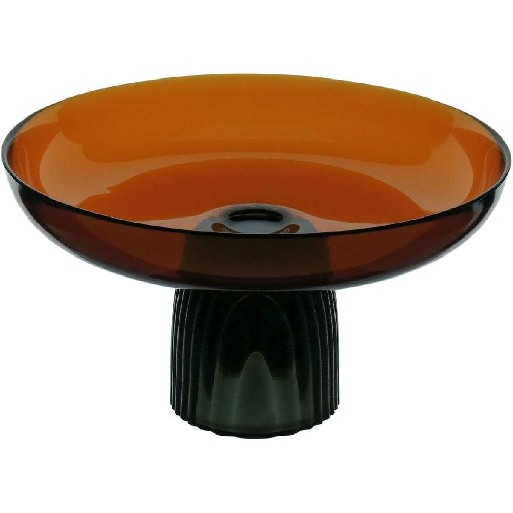 CENTRO DE MESA FRUTEIRA DECORATIVO HOME&CO COM PE VIDRO 17x30x30cm MARROM