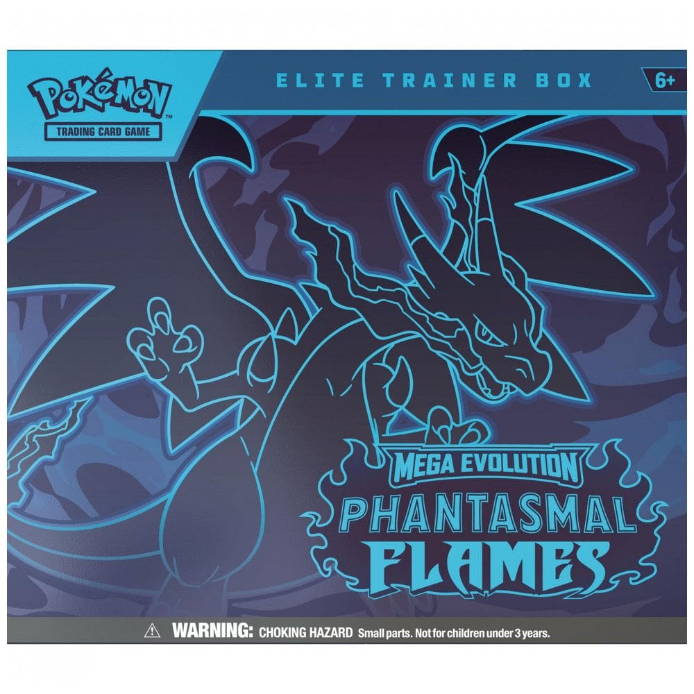Box de Treinador Elite Pokémon TCG Mega Evolution Phantasmal Flames Pokémon multicolorido com 9 boosters