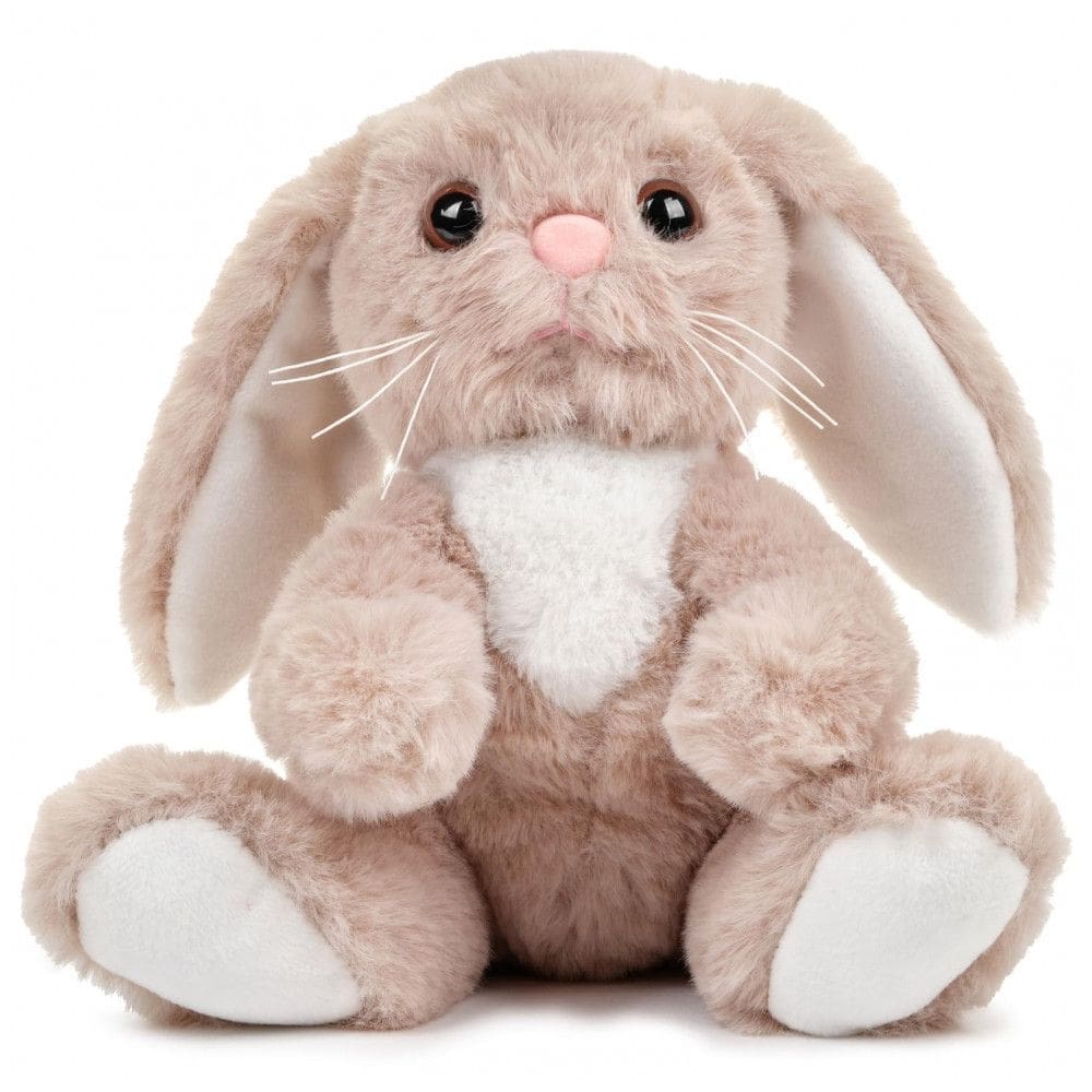 Coelho de Pelúcia de 26 cm, Coleção Páscoa, Bearington Boomer, Marrom Claro e Branco