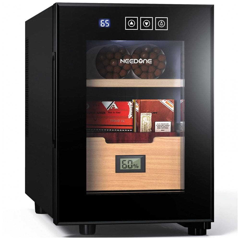 Umidor de Charutos 16 Litros com Controle de Temperatura,Gabinete Elétrico Silencioso e Termostato, Mantenha seus Charutos Frescos