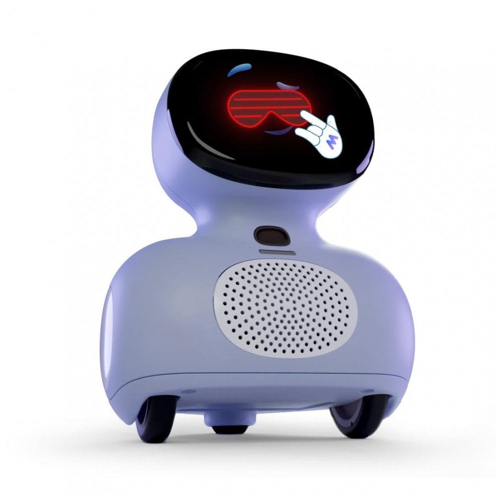 Robô Educacional Miko Mini Roxo com IA de Voz, Atividades STEAM, Histórias, Jogos e Dança, Tela Integrada, 110V