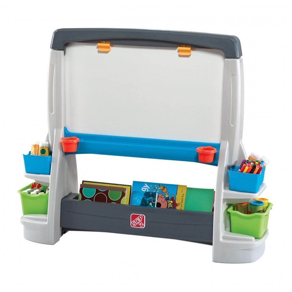 Cavalete Jumbo para Crianças, Desperte a Criatividade dos Pequenos com Este Suporte para Desenho e Pintura, Step2, Cinza e Branco