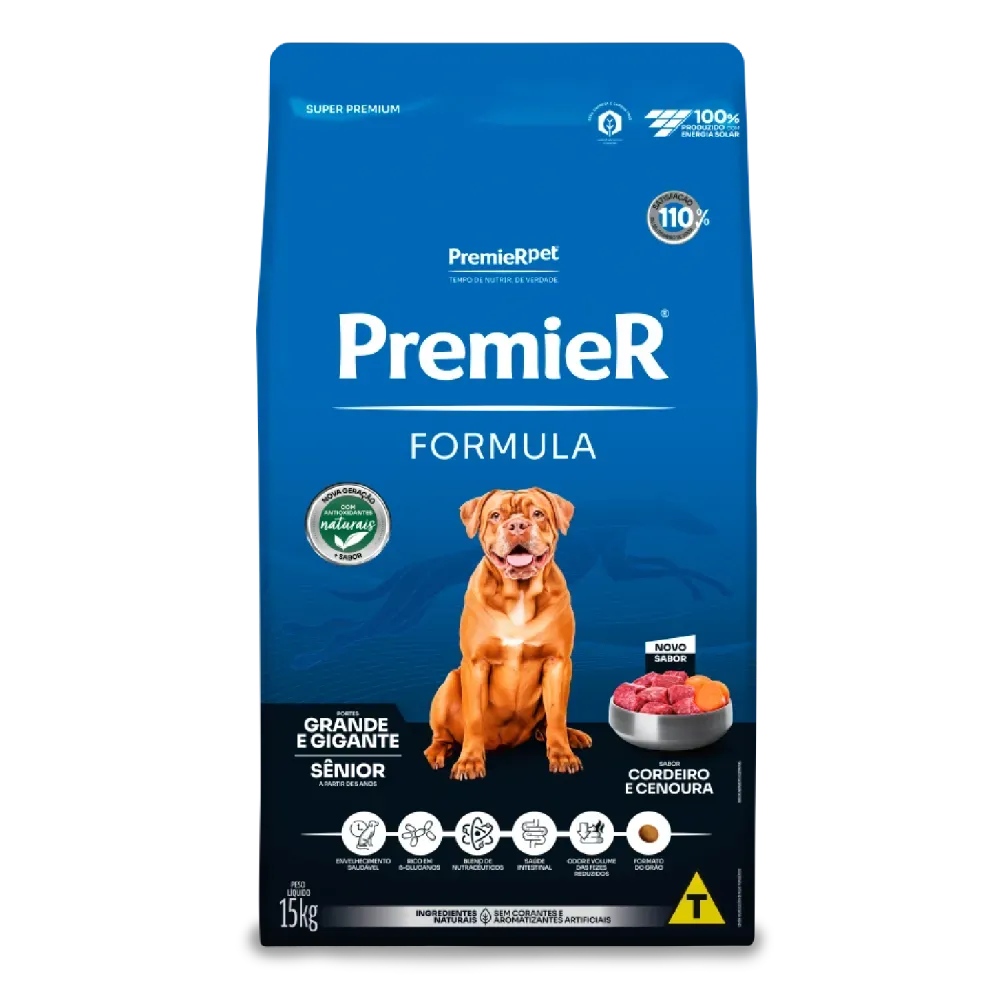 Ração Premier Fórmula Cães Sênior Raças Grandes Cordeiro 15Kg