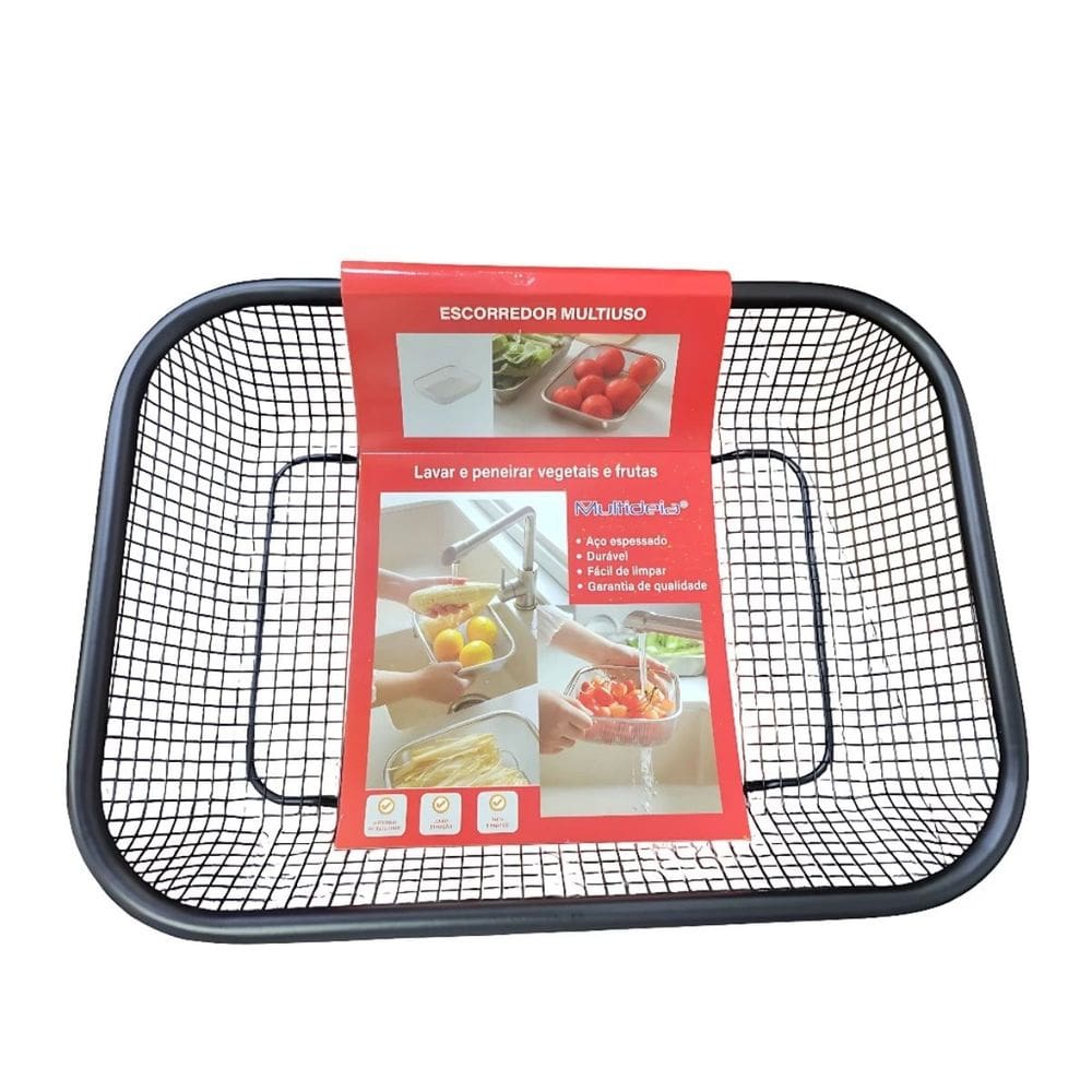 Escorredor De Macarrão Massas Aço Inox Cozinha Cestas Fruteira