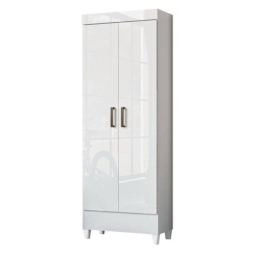 Armário Multiuso Com Pés Fit Branco Brilho - Santos Andirá