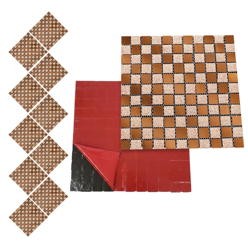 Pastilha De Vidro Kit 10 Uni Autocolante Parede Cozinha Box Banheiro Sala Decorativa Facil Aplicacao Requintado Moderna