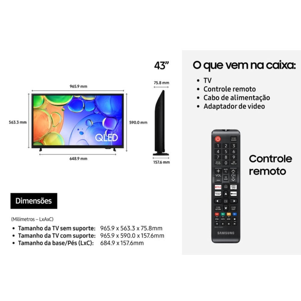 TV Smart QLED FHD 43 QN43Q5FAAGXZD | Extra