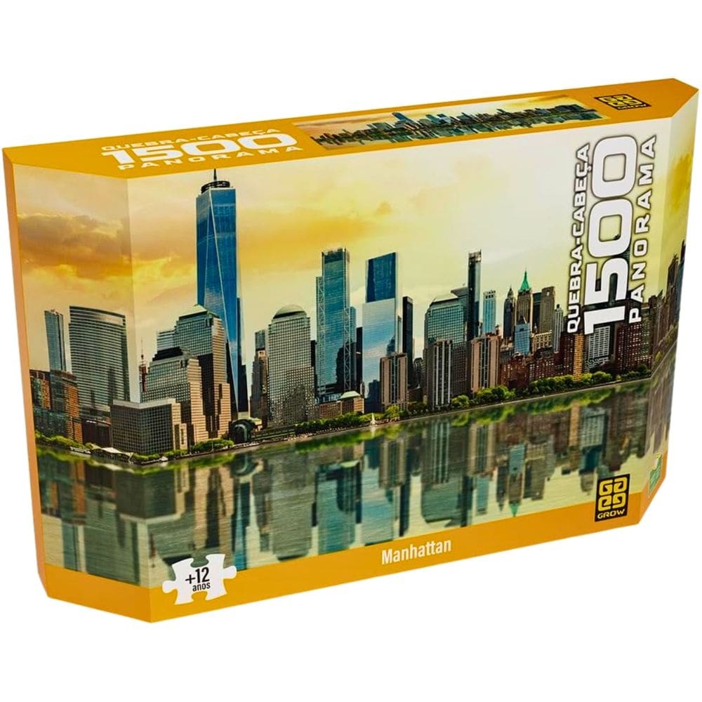 Quebra Cabeça Puzzle 1500 Peças Panorama Manhattan Grow