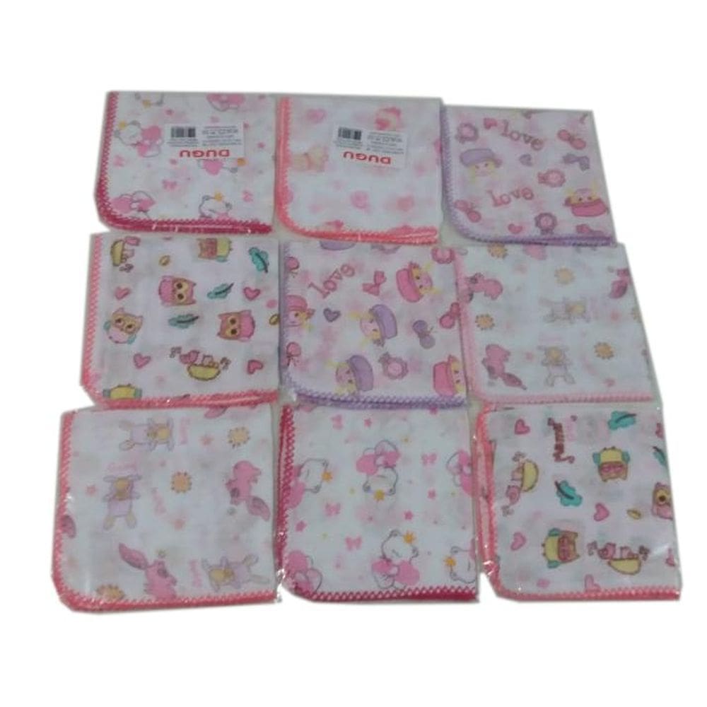 Kit 40 Pano de Boca 5 Ombro 6 Cueiro 1 Toalha Banho Menina