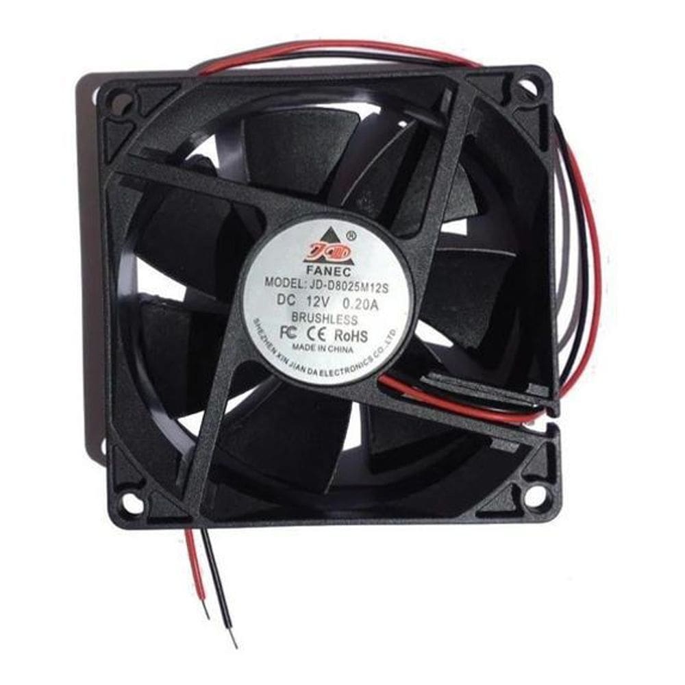 Ventilador 80x80x25mm 12V + Fonte 12V 2A ZX-1210