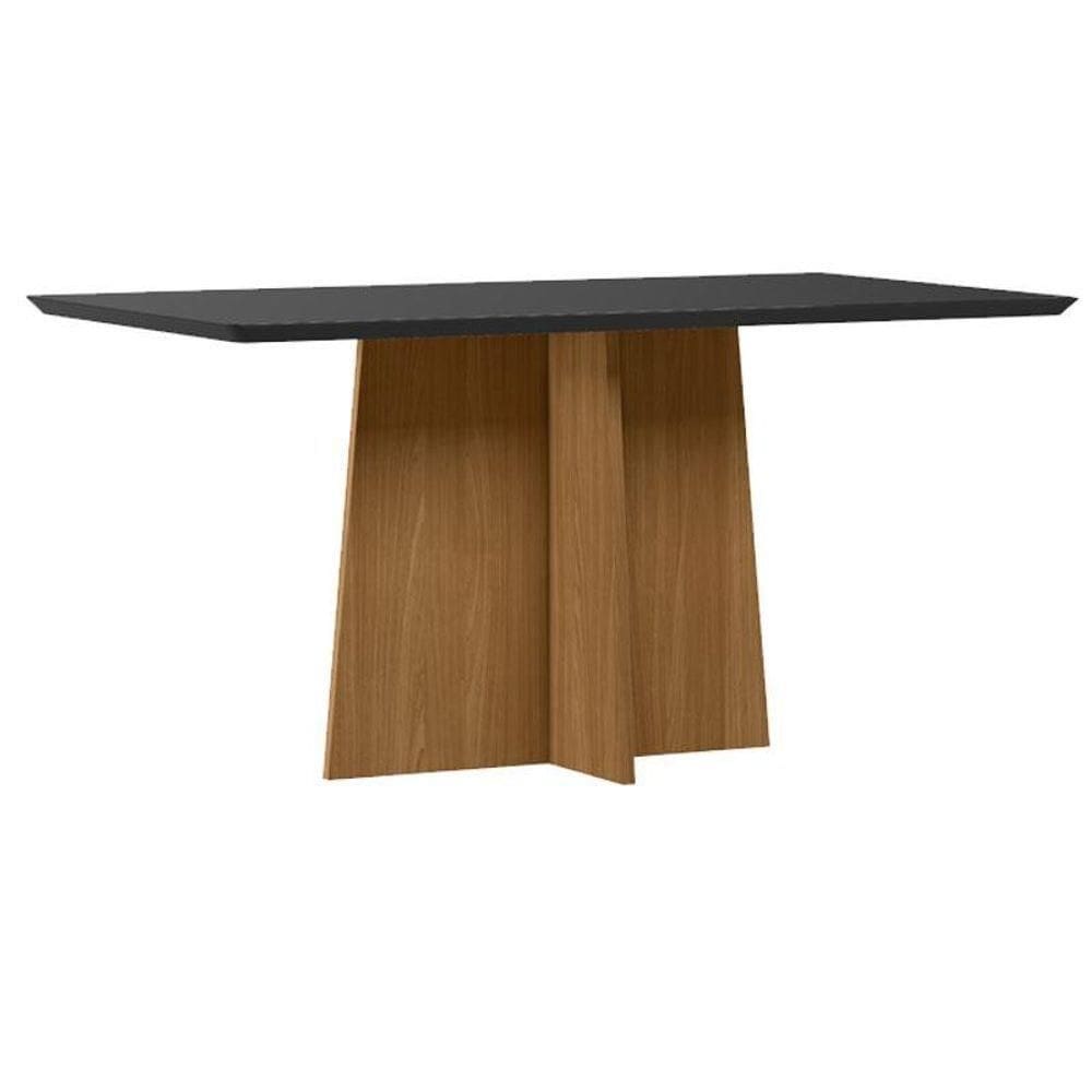 Mesa De Jantar Anitta 160x90 Cm Com Vidro Ype Preto - New Ceval