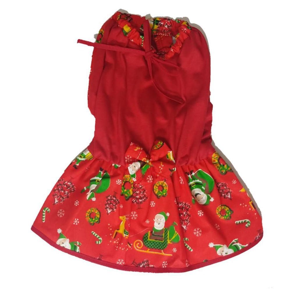 Vestido De Natal Para Cachorro Saia Vermelha - Tamanho P