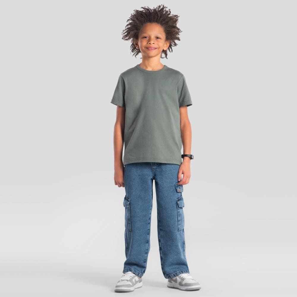 Calça cargo jeans infantil menino Brandili
